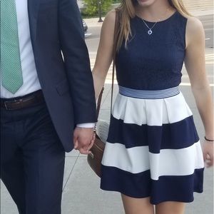 Navy and White Dress